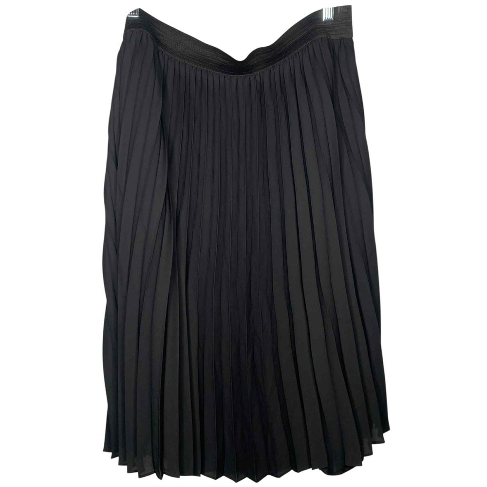 Worthington Womens A-Line Pull On Skirt Size L Black Stretch lined elastic waist